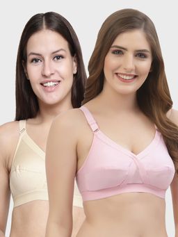 Floret - Non Padded Full Coverage Cotton Bra (Pack of 2)