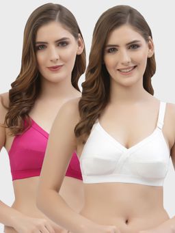 Floret - Non Padded Full Coverage Cotton Bra (Pack of 2)
