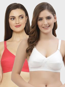 Floret - Non Padded Full Coverage Cotton Bra (Pack of 2)