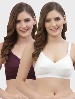 Floret - Non Padded Full Coverage Cotton Bra (Pack of 2)