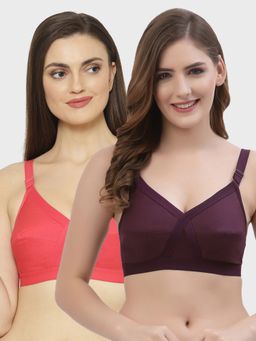 Floret - Non Padded Full Coverage Cotton Bra (Pack of 2)