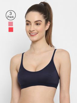 Floret - Non Padded Medium Coverage Beginners Sports Bra (Pack of 3)
