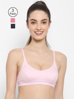 Floret - Non Padded Medium Coverage Beginners Sports Bra (Pack of 3)