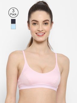 Floret - Non Padded Medium Coverage Beginners Sports Bra (Pack of 3)