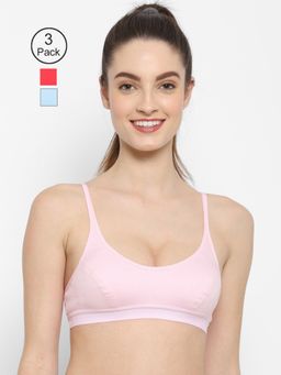 Floret - Non Padded Medium Coverage Beginners Sports Bra (Pack of 3)