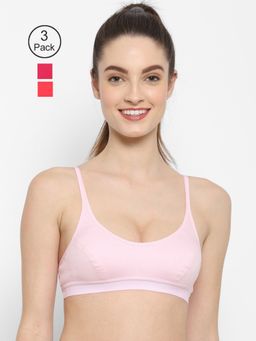 Floret - Non Padded Medium Coverage Beginners Sports Bra (Pack of 3)