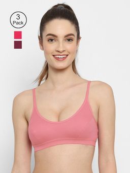 Floret - Non Padded Medium Coverage Beginners Sports Bra (Pack of 3)