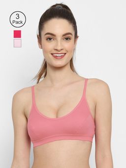 Floret - Non Padded Medium Coverage Beginners Sports Bra (Pack of 3)
