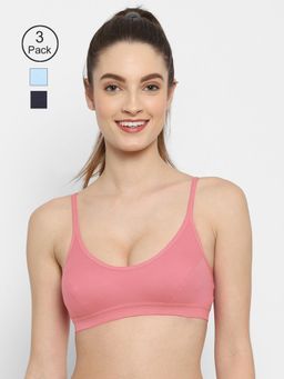 Floret - Non Padded Medium Coverage Beginners Sports Bra (Pack of 3)