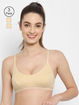 Floret - Non Padded Medium Coverage Beginners Sports Bra (Pack of 3)