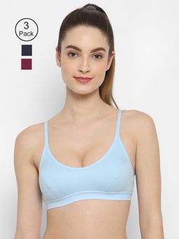 Floret - Non Padded Medium Coverage Beginners Sports Bra (Pack of 3)