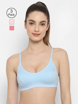 Floret - Non Padded Medium Coverage Beginners Sports Bra (Pack of 3)