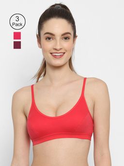 Floret - Non Padded Medium Coverage Beginners Sports Bra (Pack of 3)