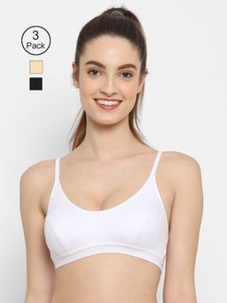 Floret - Non Padded Medium Coverage Beginners Sports Bra (Pack of 3)