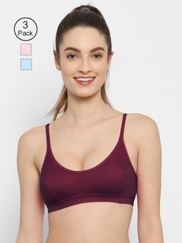 Floret - Non Padded Medium Coverage Beginners Sports Bra (Pack of 3)