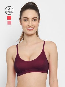 Floret - Non Padded Medium Coverage Beginners Sports Bra (Pack of 3)
