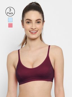 Floret - Non Padded Medium Coverage Beginners Sports Bra (Pack of 3)