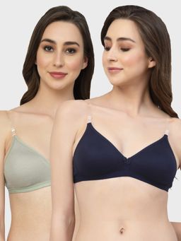 Floret - Non Padded & Wire Free Medium Coverage Backless Bra (Pack of 2)