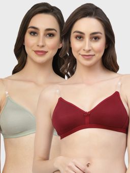 Floret - Non Padded & Wire Free Medium Coverage Backless Bra (Pack of 2)