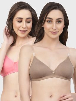 Floret - Non Padded & Wire Free Medium Coverage Backless Bra (Pack of 2)