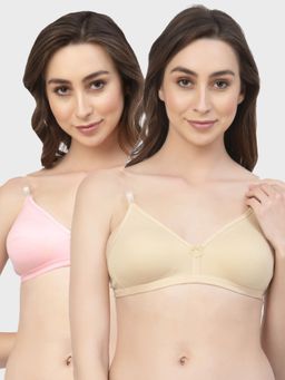 Floret - Non Padded & Wire Free Medium Coverage Backless Bra (Pack of 2)