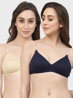 Floret - Non Padded & Wire Free Medium Coverage Backless Bra (Pack of 2)