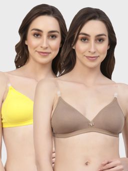Floret - Non Padded & Wire Free Medium Coverage Backless Bra (Pack of 2)