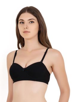 Floret - Lightly Padded Demi Cup Bra Black