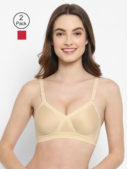 Floret - Non Padded & Wire Free Full Coverage Bra (Pack of 2)