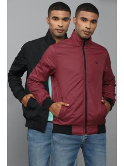 Allen Solly - Men Black Solid Full Sleeves Reversible Casual Jacket