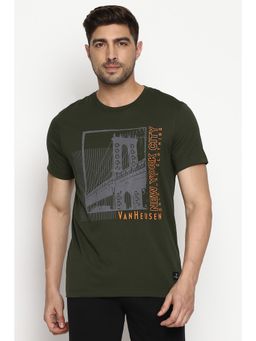 Van Heusen Innerwear - Athleisure Men Crew Neck & Short Sleeve T-Shirt - Hunter Green NY