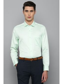 Louis Philippe - Men Green Classic Fit Print Full Sleeves Formal Shirt