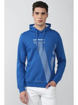 Van Heusen - Men Blue Graphic Print Hooded Neck Sweatshirt