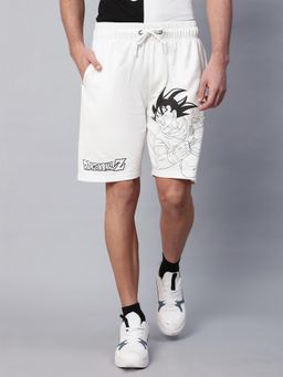 Free Authority - Official Dragon Ball Z Men Off White Graphic Printed Shorts