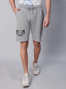 Free Authority - Official One Piece Men Grey Graphic Printed Shorts