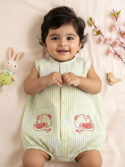 Keebee Organics - Boys Organic Cotton Fruit Embroidered Green Onesies