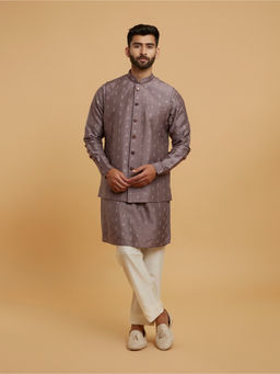 Twamev - Men Purple Elegance Kurta with Pant and Jacket