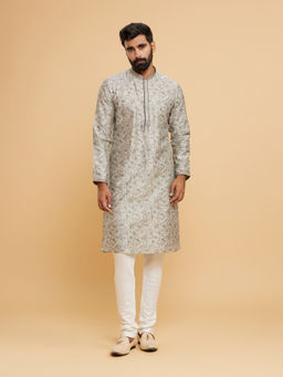 Twamev - Men Pista Green Enchantment Kurta with Churidar