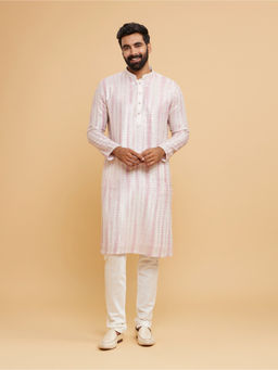 Twamev - Men Regal Cream Pink Kurta with Churidar