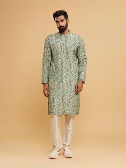 Twamev - Men Green Radiance Kurta with Churidar