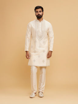 Twamev - Men Beige Elegance Kurta with Pant
