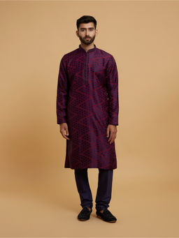 Twamev - Men Maroon Delight Kurta with Churidar