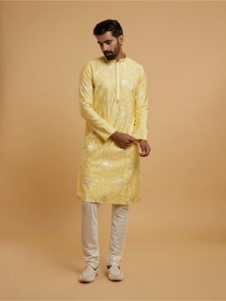 Twamev - Men Sun-kissed Yellow Kurta with Churidar