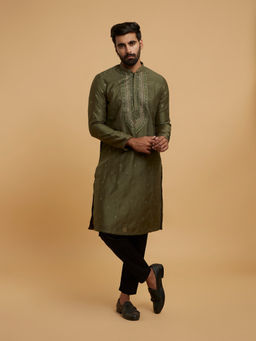 Twamev - Men Green Elegance Kurta with Pant