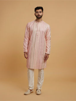 Twamev - Men Peach Blossom Kurta with Churidar