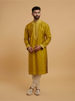 Twamev - Men Green Elegance Kurta with Churidar