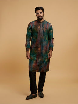 Twamev - Men Teal Green Radiance Kurta with Pyjama