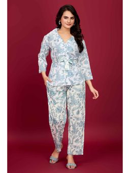 KAFTANIZE - Women Blue Viscose Printed Co-Ord (Set of 2)