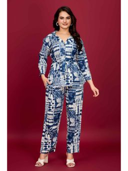 KAFTANIZE - Women Blue Viscose Printed Co-Ord (Set of 2)