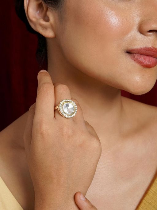 Teejh Light Gold Polka Ring